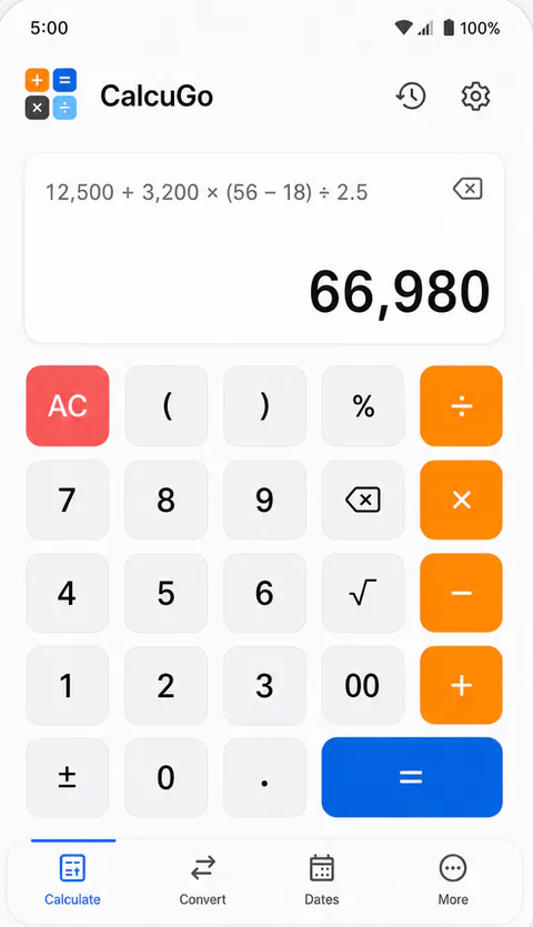 CalcuGo: Open and solve common calculations quickly