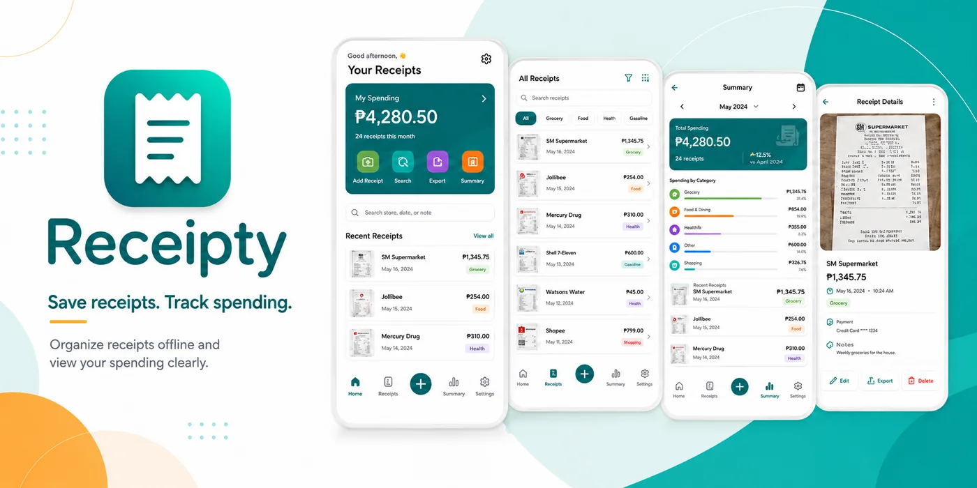Receipty project preview