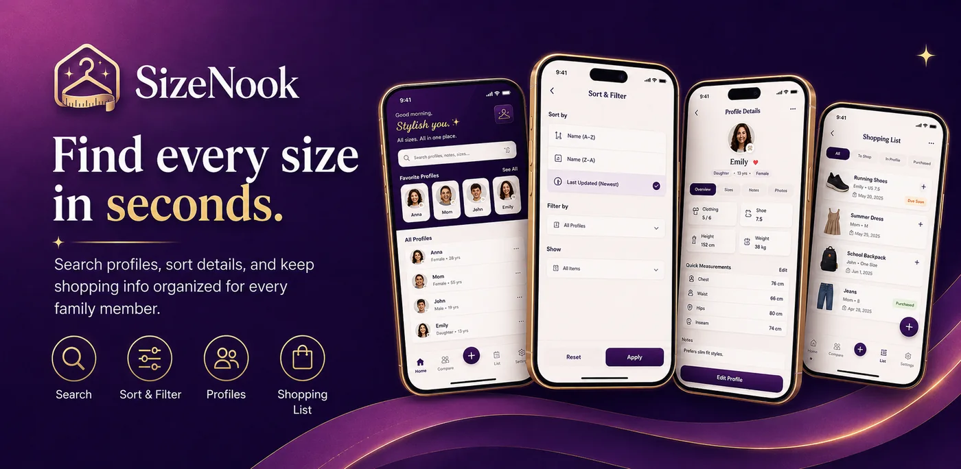 SizeNook project preview
