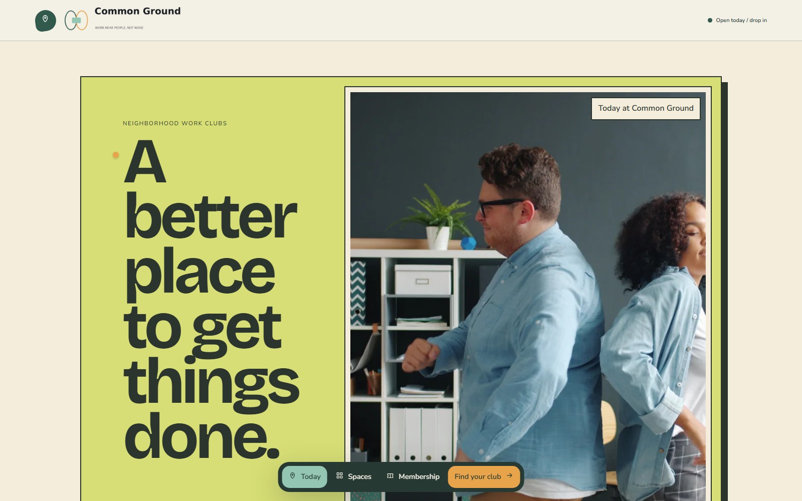 Common Ground — Coworking website preview