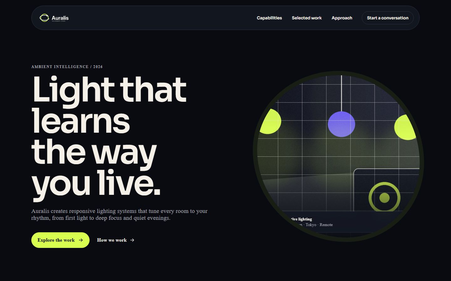 Auralis — Adaptive Lighting project preview