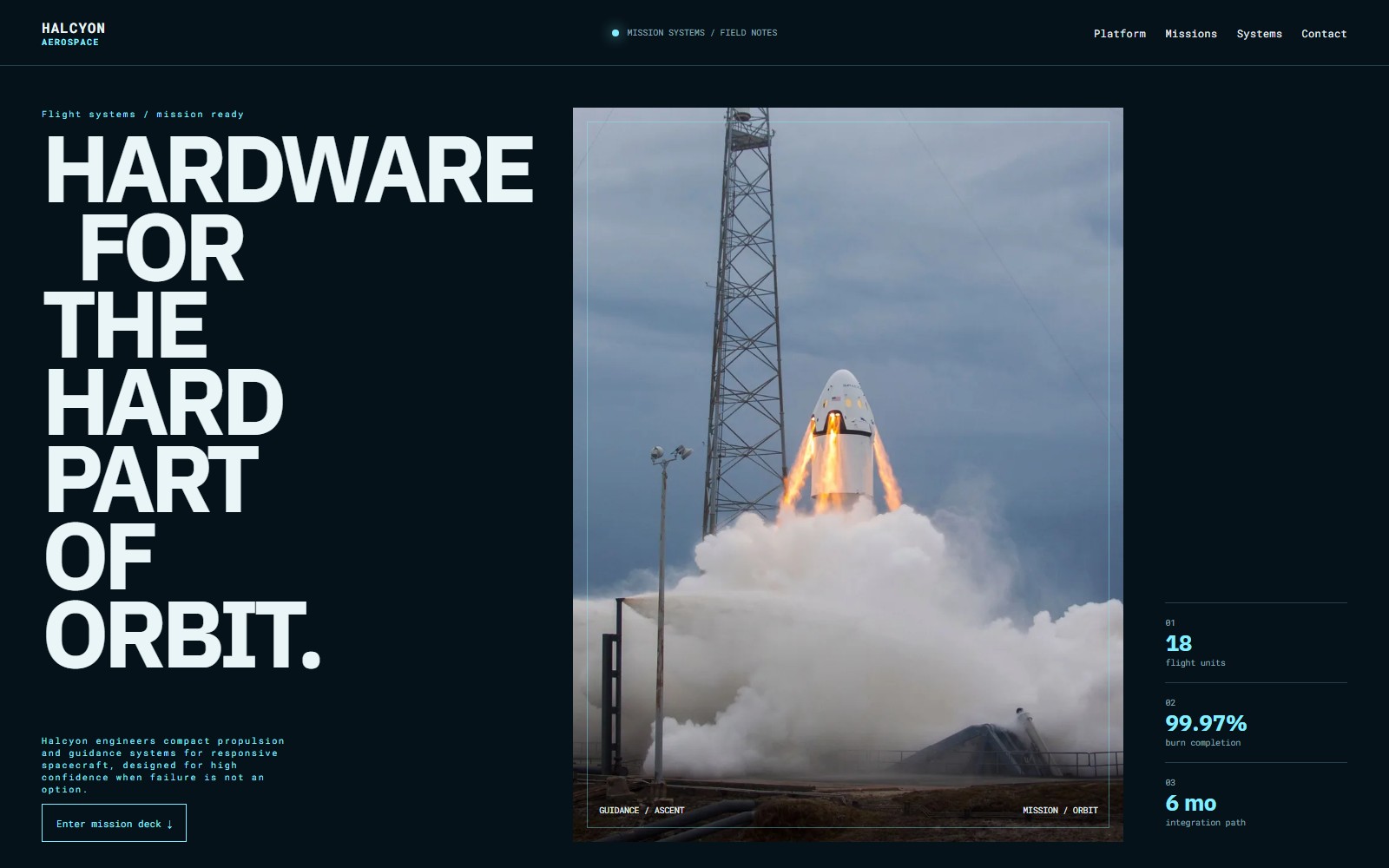 Halcyon Aerospace website preview