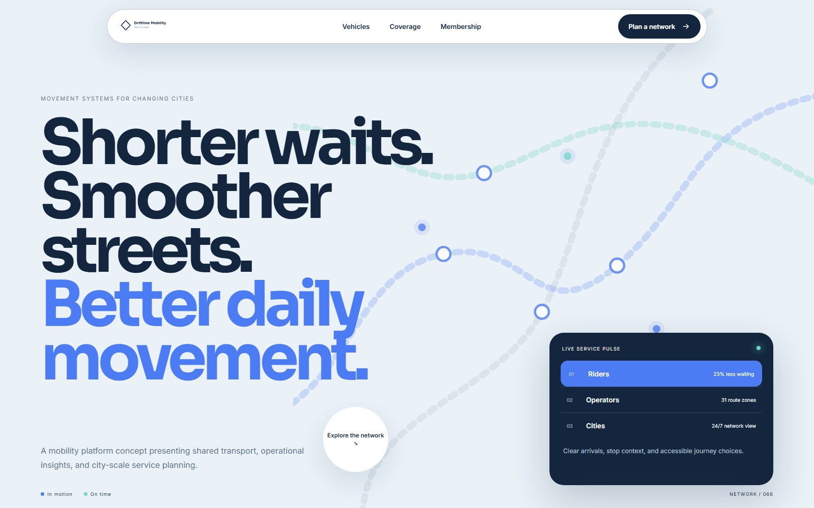 Driftline Mobility website preview