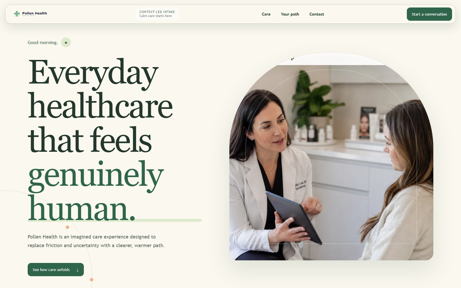 Pollen Health website preview