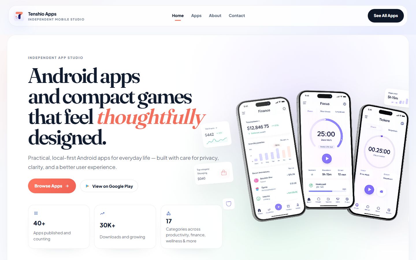Tenshio Apps project preview